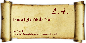 Ludwigh Akács névjegykártya